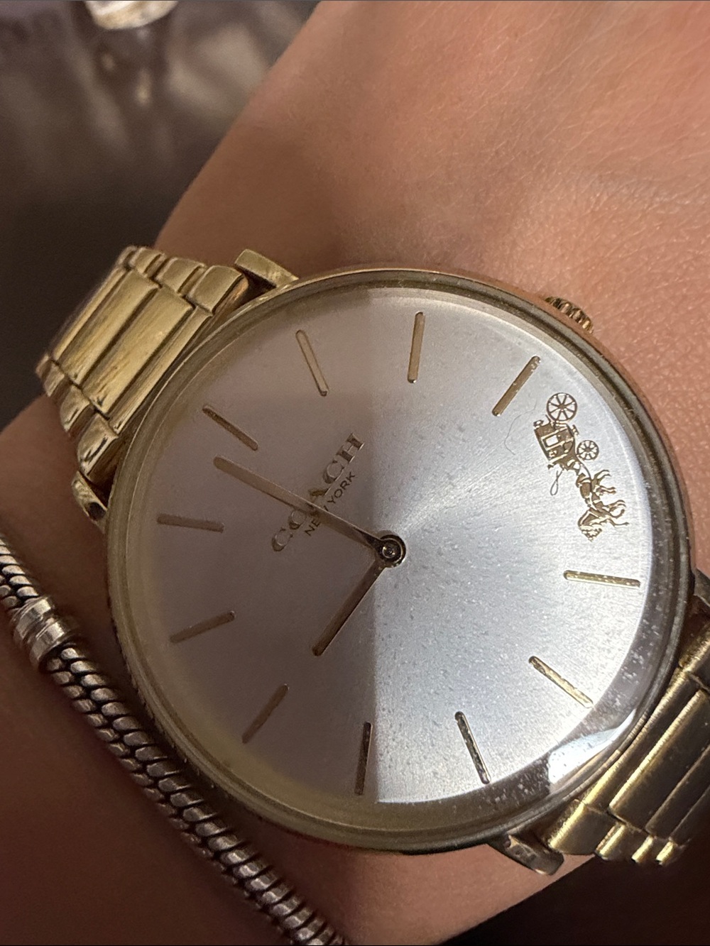 Coach Gold-Tone Men's Dress Watch with Silver Dial